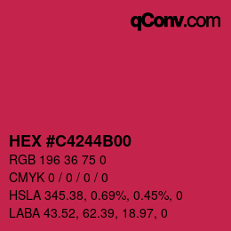 Color code: HEX #C4244B00 | qconv.com