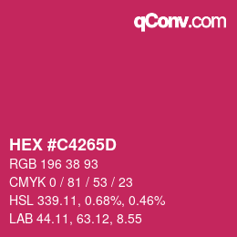 Color code: HEX #C4265D | qconv.com