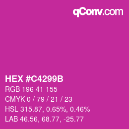 Color code: HEX #C4299B | qconv.com