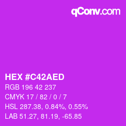 Color code: HEX #C42AED | qconv.com