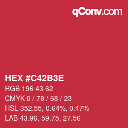 Color code: HEX #C42B3E | qconv.com