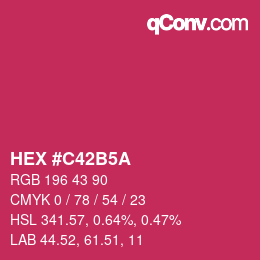 Color code: HEX #C42B5A | qconv.com