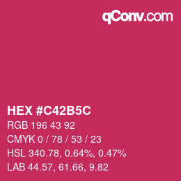 Color code: HEX #C42B5C | qconv.com