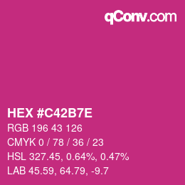 Color code: HEX #C42B7E | qconv.com