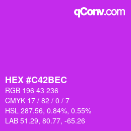 Color code: HEX #C42BEC | qconv.com