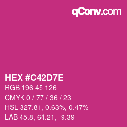 Color code: HEX #C42D7E | qconv.com