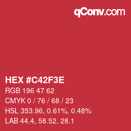 Color code: HEX #C42F3E | qconv.com