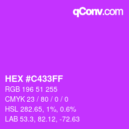 Color code: HEX #C433FF | qconv.com