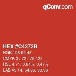 Color code: HEX #C4372B | qconv.com