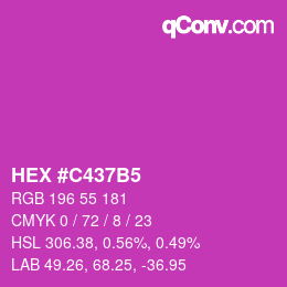 颜色代码: HEX #C437B5 | qconv.com