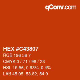颜色代码: HEX #C43807 | qconv.com