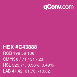 カラーコード: HEX #C43888 | qconv.com