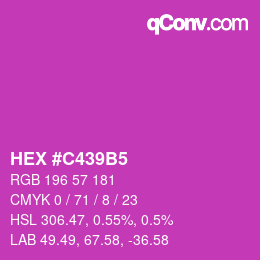 カラーコード: HEX #C439B5 | qconv.com
