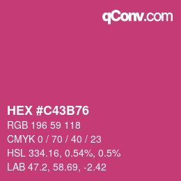 颜色代码: HEX #C43B76 | qconv.com
