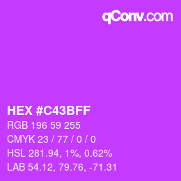 Color code: HEX #C43BFF | qconv.com