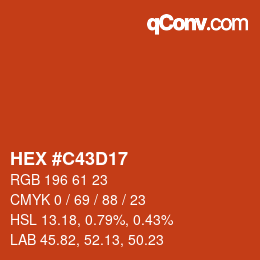 Código de color: HEX #C43D17 | qconv.com