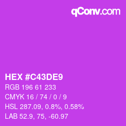 颜色代码: HEX #C43DE9 | qconv.com