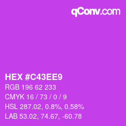 Farbcode: HEX #C43EE9 | qconv.com
