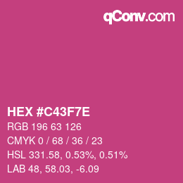 Color code: HEX #C43F7E | qconv.com