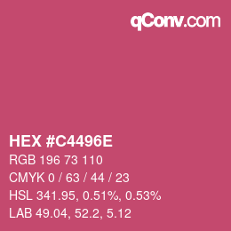 Color code: HEX #C4496E | qconv.com