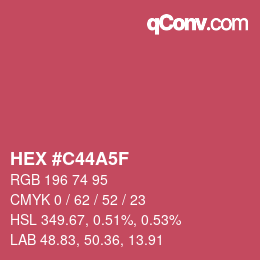 Color code: HEX #C44A5F | qconv.com