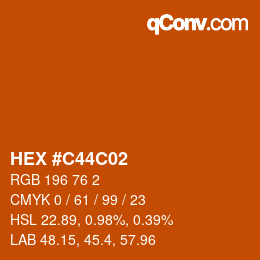 Color code: HEX #C44C02 | qconv.com