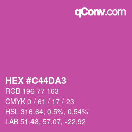 カラーコード: HEX #C44DA3 | qconv.com