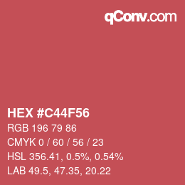 Color code: HEX #C44F56 | qconv.com