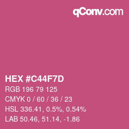 Farbcode: HEX #C44F7D | qconv.com