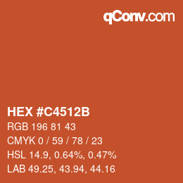 Color code: HEX #C4512B | qconv.com