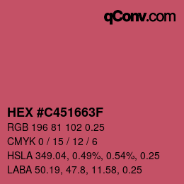 Farbcode: HEX #C451663F | qconv.com