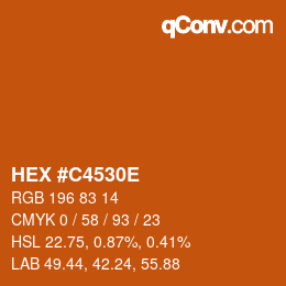 Farbcode: HEX #C4530E | qconv.com