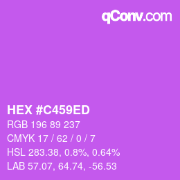 Farbcode: HEX #C459ED | qconv.com
