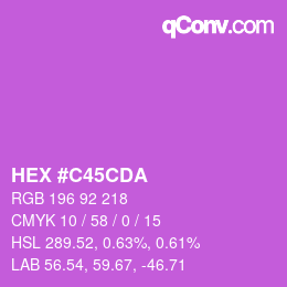 Farbcode: HEX #C45CDA | qconv.com