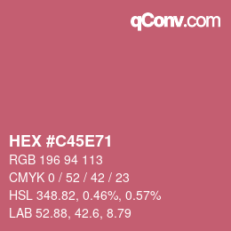 Color code: HEX #C45E71 | qconv.com