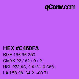 Color code: HEX #C460FA | qconv.com