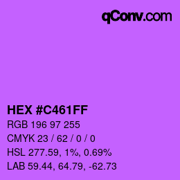 カラーコード: HEX #C461FF | qconv.com