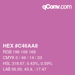 カラーコード: HEX #C46AA8 | qconv.com