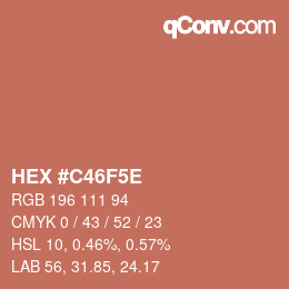 カラーコード: HEX #C46F5E | qconv.com