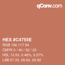 Farbcode: HEX #C4755E | qconv.com