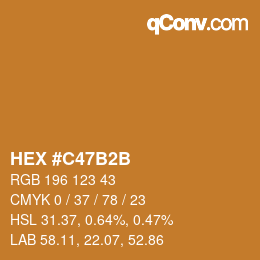 Color code: HEX #C47B2B | qconv.com
