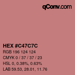 颜色代码: HEX #C47C7C | qconv.com