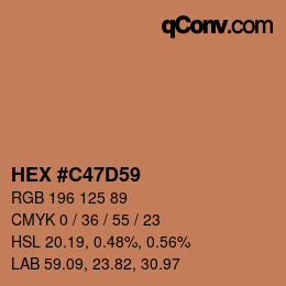 Color code: HEX #C47D59 | qconv.com