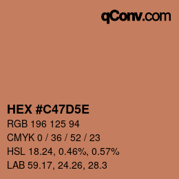 カラーコード: HEX #C47D5E | qconv.com
