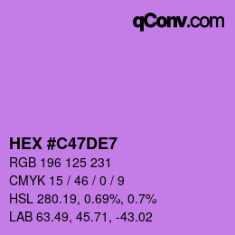 カラーコード: HEX #C47DE7 | qconv.com