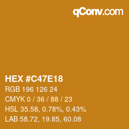 颜色代码: HEX #C47E18 | qconv.com