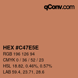 カラーコード: HEX #C47E5E | qconv.com