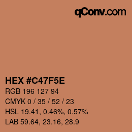 カラーコード: HEX #C47F5E | qconv.com