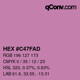 颜色代码: HEX #C47FAD | qconv.com