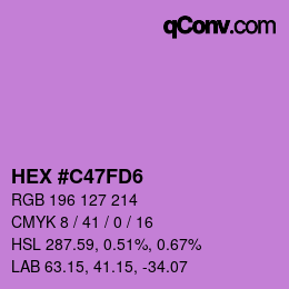 カラーコード: HEX #C47FD6 | qconv.com